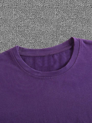 Vista 4 de OYOANGLE Camiseta casual de verano de manga corta con cuello redondo para hombre