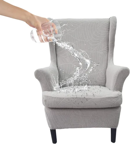 Vista 36 de HAOYONG Fundas para silla de alas estampadas, 2 piezas, fundas elásticas para sillón con respaldo de ala, fundas protectoras lavables para sala