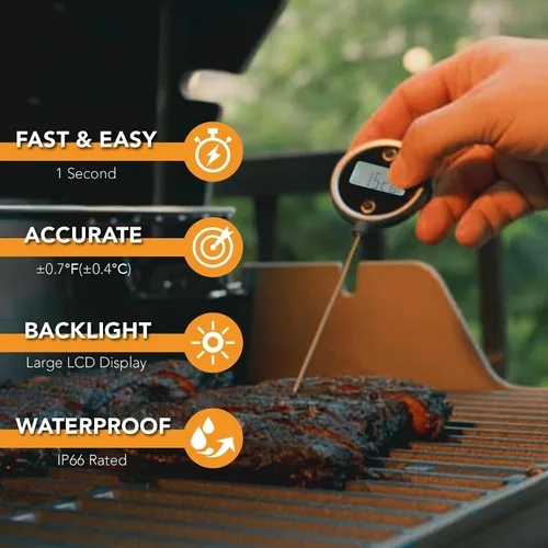Vista 6 de Pocket Pro - Termómetro de carne de lectura instantánea de 1 segundo Termómetro digital de carne recargable para parrilla, alimentos, barbacoa