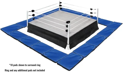 Vista 2 de Juego de 10 alfombrillas de anillo de lucha libre azules para figuras de acción de lucha libre Crea un piso detallado junto al anillo con 10