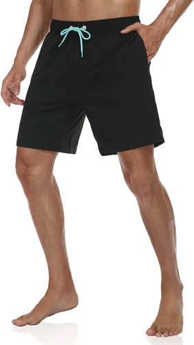 Vista 4 de unitop Men's Swim Trunks with Compression Liner Quick Dry Bathing Suit Summer Beach Shorts with Pockets
