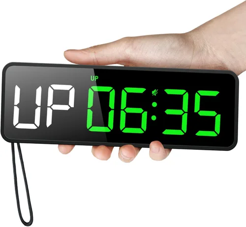 Vista 10 de Acedeck Reloj temporizador portátil para gimnasio: reloj digital de fitness con imán fuerte - Control remoto para entusiastas del fitness - Batería