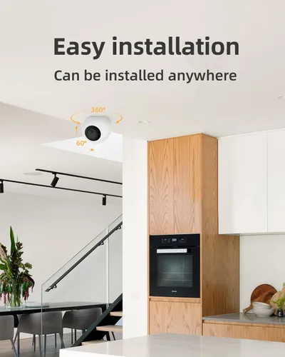 Vista 5 de Noorio Cámara de seguridad para interiores, 2K y 4K Pan-Tilt 360° View WiFi Cámaras para monitor de bebé, cámara de detección de movimiento