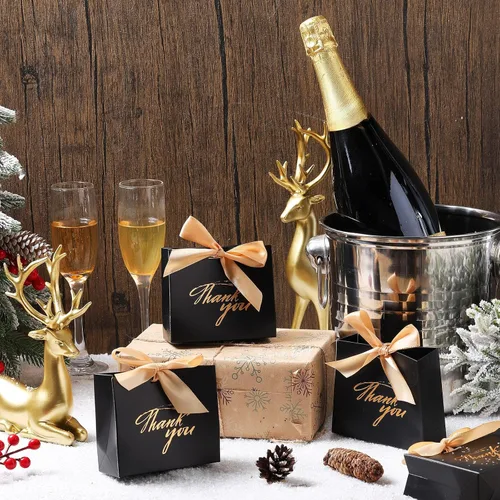 Vista 7 de Wesiti Paquete de 80 bolsas pequeñas de regalo de agradecimiento, lazo de coqueta para fiesta, cajas de cinta de lazo para boda novia, 4.5 x 1.8 x
