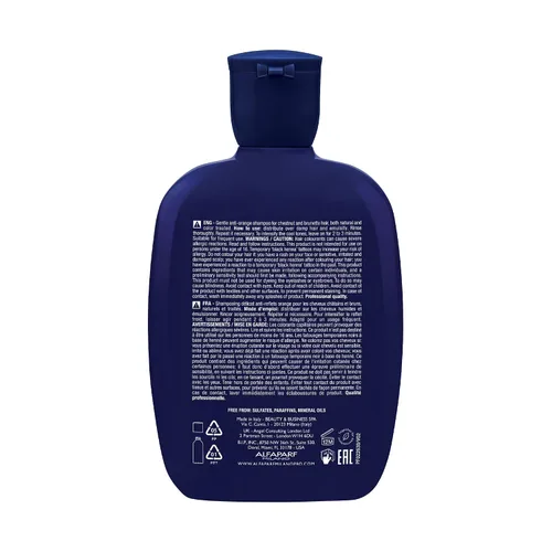 Vista 2 de ALFAPARF MILANO Semi di Lino - Champú azul para cabello moreno, castaño, castaño y oscuro, champú anti naranja, sin sulfato, elimina el latón