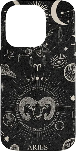 Vista 17 de Carcasa para iPhone 17 con signo del zodiaco astrológico y estético celestial de Aries