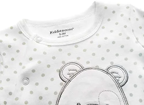 Vista 2 de Kiddiezoom Mameluco de algodón con pies de ajuste cómodo para bebés y niños pequeños