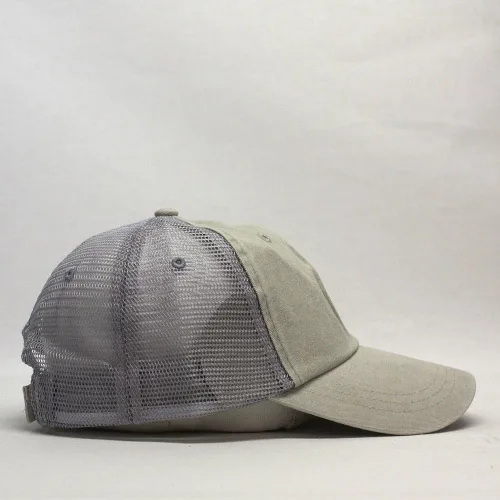 Vista 6 de Gorra de béisbol ajustable de malla suave de algodón lavado vintage