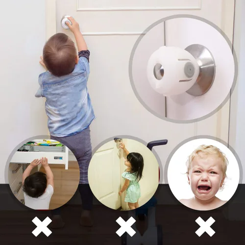 Vista 2 de EUDEMON Paquete de 6 cubiertas para pomos de puerta de seguridad para bebés