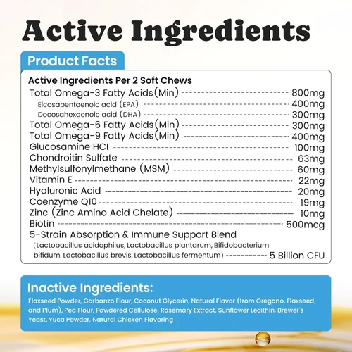Vista 8 de Omega 3 para perros - Aceite de salmón para la salud de la piel y el pelaje de perros, suplemento de aceite de pescado para el desprendimiento