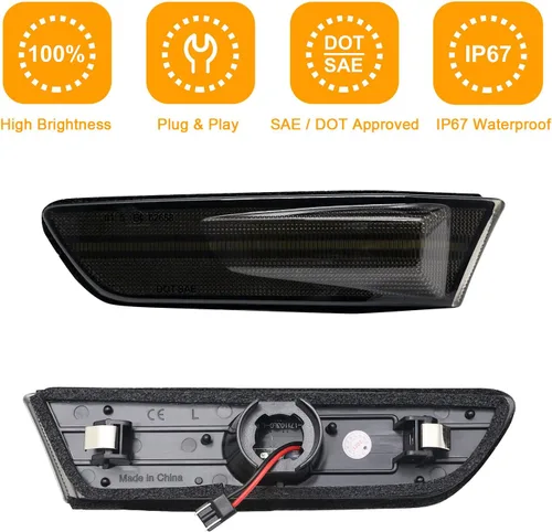 Vista 7 de Luces LED de señalización de giro laterales compatibles con G35 2D Coupé 2003-2007 / para Skyline V35 Coupe 2002-2007, lámparas de marcadores