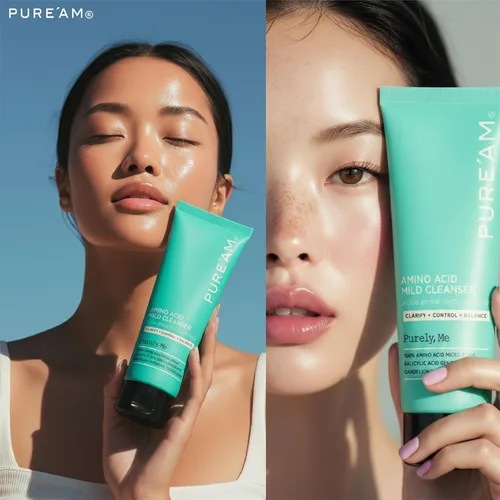 Vista 2 de PURE'AM - Lavado facial suave con aminoácidos, ácido salicílico - 4.05 onzas líquidas, 4.1 fl oz - Limpiador facial coreano - Clarificación, espuma