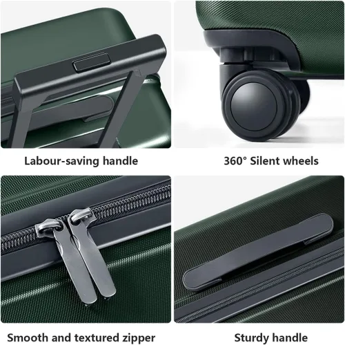 Vista 7 de AnyZip Maletas de equipaje con ruedas giratorias PC+ABS Hardshell TSA Lock, Verdeoscuro