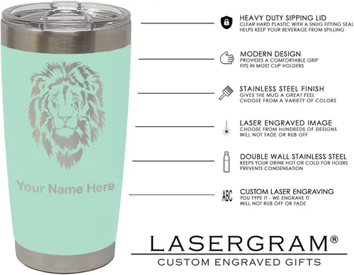 Vista 56 de LaserGram Vaso aislado al vacío de 20 onzas, enfermera registrada RN, grabado personalizado incluido (negro)