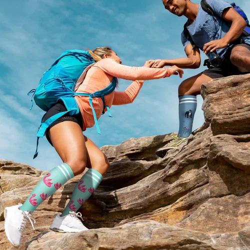 Vista 3 de Calcetines médicos de compresión de cobre para mujeres y hombres (6 pares), el mejor apoyo para correr, atletismo, enfermería, viajes