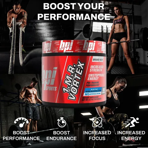 Vista 4 de BPI Sports 1.M.R Ultra Concentrado polvo para antes del ejercicio, 4.9 oz., Azul Raz, 1, 1