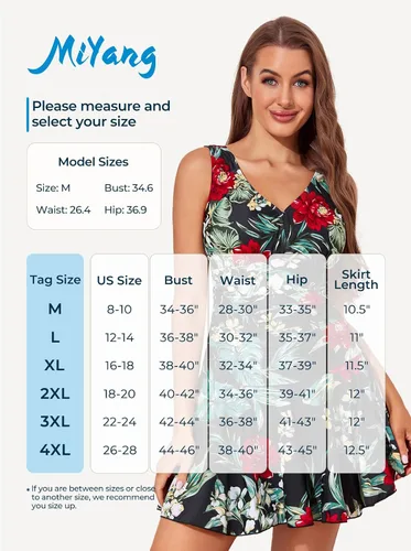Vista 5 de MiYang Traje de baño de una pieza para mujer, talla grande, estampado de flores, para dar forma al cuerpo