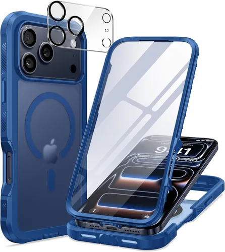 Vista 10 de seacosmo Funda para iPhone Air, Parachoques de Cuerpo Completo con Pantalla de Vidrio Templado 9H Integrada y Protector de Lente de Cámara