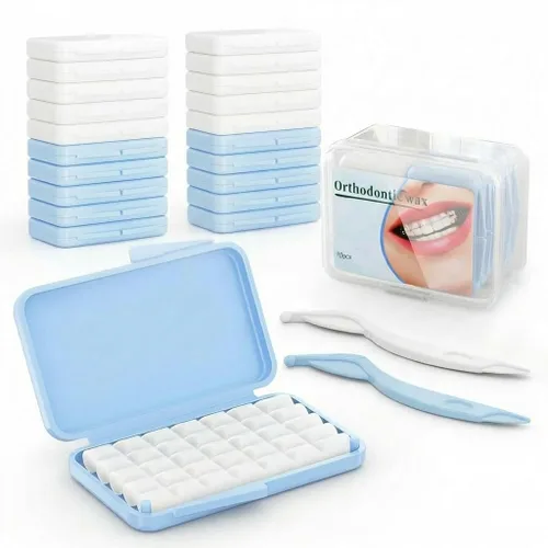 Vista 8 de BVN Cera dental: 10 cajas de tiras de cera de ortodoncia, cera de frenillos para dientes, cera ortográfica para aparatos ortopédicos, cera dental
