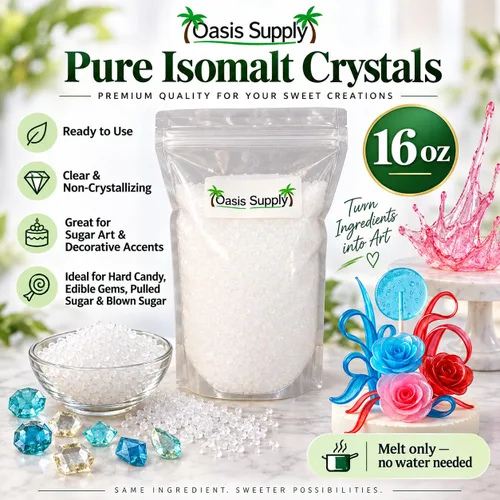 Vista 2 de Oasis Supply, Sustituto de azúcar isomalt (granular) – Sustituto de azúcar para hornear, 1 libra – Isomalt listo para usar – transparente