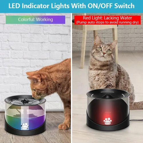 Vista 3 de Kastty Fuente de agua para gatos, fuente de agua para gatos en interiores, dispensador de agua para gatos de 2.2 L/74 onzas, súper silenciosa, bomba