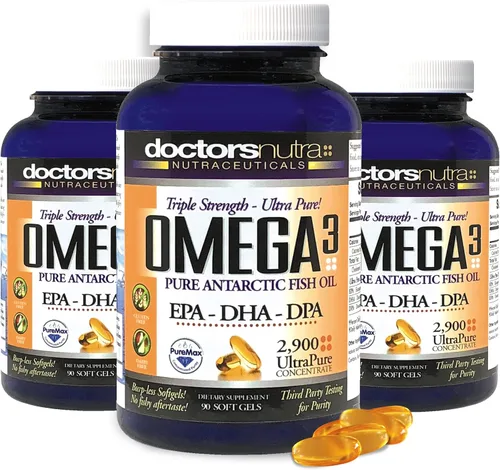 Vista 7 de Aceite de pescado Omega 3 DPA 2,900 miligramos de triple fuerza ultra puro concentrado, EPA-DPA-DHA, cápsulas blandas - 30 porciones