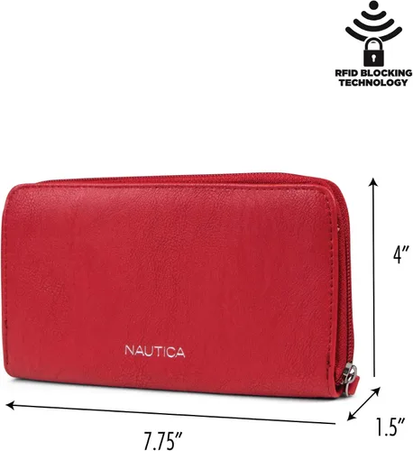 Vista 4 de Nautica Bulk Cargo - Cartera con cremallera para mujer rojo Fuego Red NA