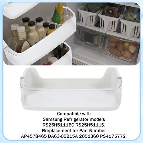 Vista 4 de HECASA DA97-08348A RS25H5111BC RS25H5111SR Estante para puerta de refrigerador compatible con refrigerador Samsung AP4578465 DA63-05215A 2051360 1