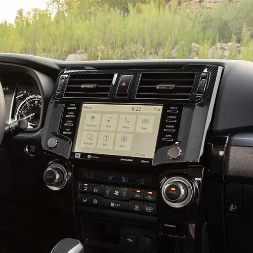 Vista 6 de RAZPOY Cubierta de panel de navegación para 4Runner 2020+, cubierta de consola central, cubierta de tablero GPS, compatible con accesorios Fibra
