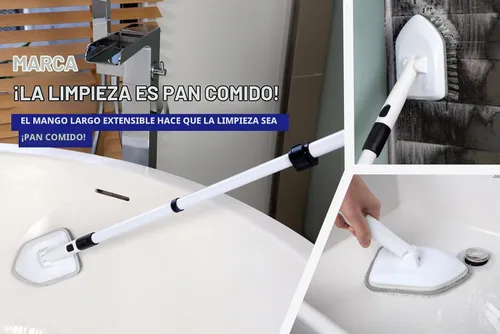 Vista 7 de Moku Home - Recambio de esponja de fregado para cepillo extensible de bañera y azulejos de Moku Home para limpieza sin arañazos