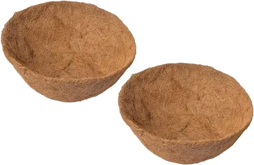 Vista 5 de 3 forros redondos de coco de 10 pulgadas, cesta colgante 100% natural de repuesto de fibra de coco para jardín, maceta, verduras y hierbas