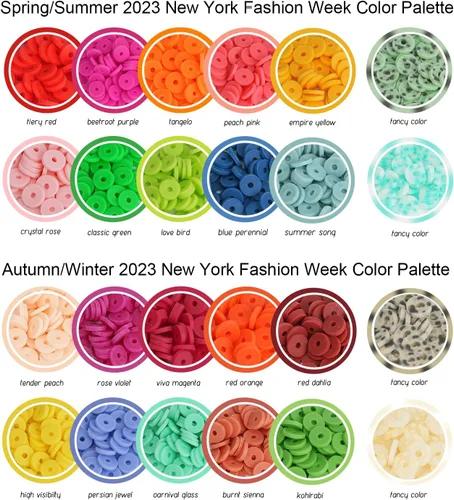 Vista 7 de JQEEYGV Kit para hacer pulseras 3 cajas - 11,000 piezas de cuentas de arcilla - 48 colores de moda de cuentas para kit de pulseras de amistad
