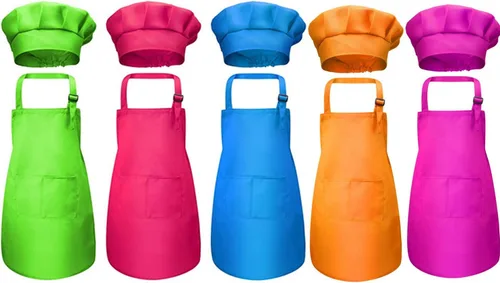 Vista 7 de Tamicy Juego de gorro y delantal de chef para niños de 10 piezas