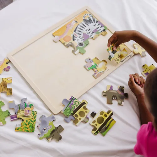 Vista 8 de Melissa & Doug Juego de rompecabezas de 3 rompecabezas: dinosaurios, océano y safari