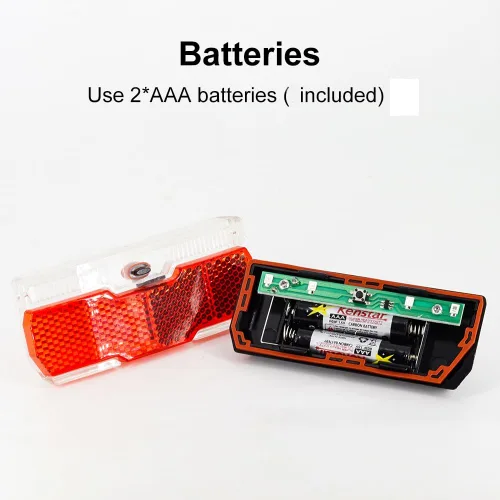 Vista 6 de Luz trasera para portabicicletas con 2 modos constante e intermitente, luz trasera de bicicleta fácil de instalar en el estante de carga, ajuste
