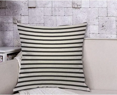 Vista 4 de AOYEGO Funda de almohada con rayas en blanco y negro, fondo con líneas clásicas y sinuosas, patrón artístico, funda de cojín de 18 x 18 pulgadas