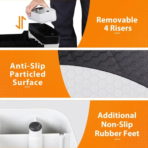Vista 6 de Plataforma escalonada de entrenamiento aeróbico de 30 pulgadas con elevadores ajustables de 4 a 6 a 8 pulgadas, entrenamiento de ejercicio