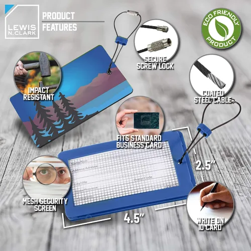 Vista 7 de Lewis N. Clark Etiqueta de equipaje verde de viaje e identificadores de maleta para mujeres y hombres, equipaje de mano, mochila y más, árboles