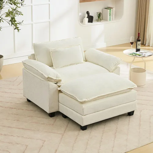 Vista 79 de Oprisen Sofá Seccional Modular, Cómodo Cloud Couch Sofá Seccional, Sofá Cama de Chenilla con Asiento Profundo con Almohadas Decorativas para Sala