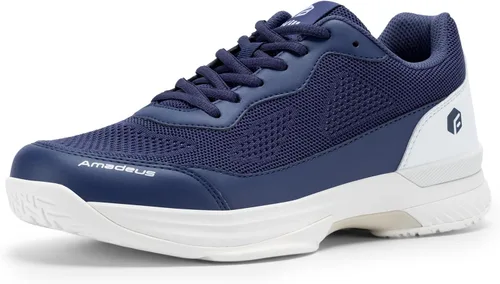 Vista 2 de FitVille Wide Pickleball Shoes for Men Tennis Shoes Sneakers for All Court Racquetball Athletic Shoes for Racquet Sport Arch Support & Wide Toe Box