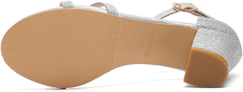 Vista 7 de kkdom Sandalias de tacón grueso con puntera abierta para mujer, sandalias sexis cómodas y elegantes para verano, para fiestas, citas, trabajo diario