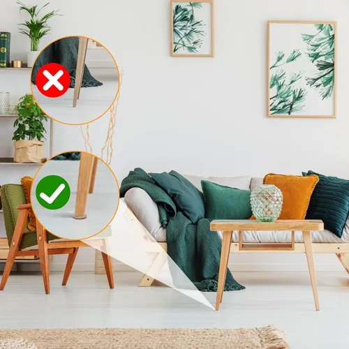 Vista 6 de Zonon 4 rollos de tiras de fieltro de 120 pulgadas con respaldo adhesivo, cintas de fieltro para muebles, rollos de tiras autoadhesivas de poliéster