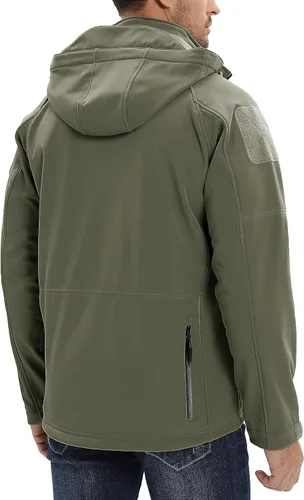 Vista 6 de TACVASEN Special Ops - Chaqueta táctica para hombre, resistente al agua, softshell y desmontable, con capucha
