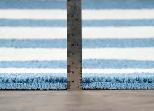 Vista 7 de Garland Rug Beach Stripe Basin - Alfombra de baño lavable a rayas azules, antideslizante, de secado rápido, suave y absorbente, lavable a máquina