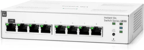 Vista 6 de Interruptor inteligente Aruba Instant On 1830 de 8 puertos Gb Sin ventilador Cable estadounidense (JL810A#ABA)