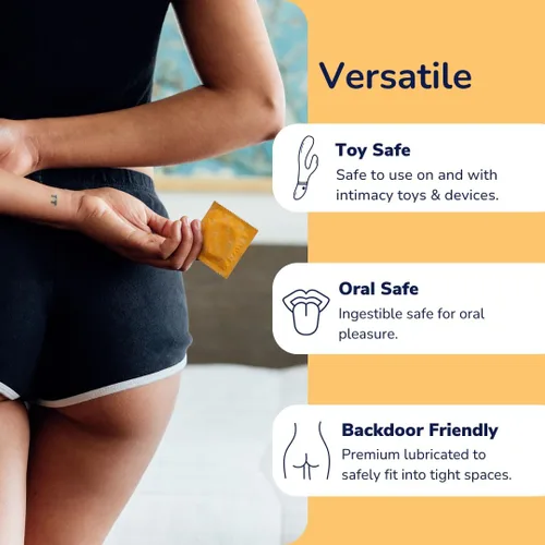 Vista 4 de Royal Tailored Fit - Paquete a granel de preservativos veganos ultra finos – Condón lubricado premium para hombres – Lubricante sin sabor, goma