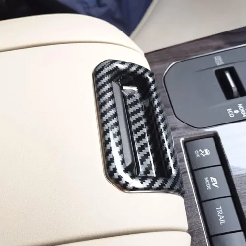 Vista 6 de para Toyota Highlander 2020 2021 2022 2023 Accesorios Cubierta de Interruptor de Botón de Caja de Apoyabrazos, Calcomanía de Pegatina de Impresión