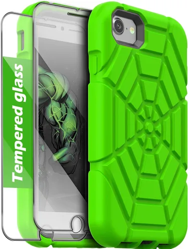 Vista 8 de Grifobes Funda para iPhone SE 2022/2020, para iPhone 8/7/6/6S con [Paquete de 2] Protector de Pantalla de Vidrio Templado, Funda Protectora