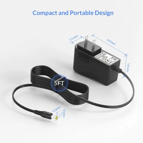 Vista 3 de Nextbook Adaptador de cargador para tableta 5V 3A 2A 2.5A 1A AC DC adaptador con 9 puntas para Amazon Fire USB Hub TV Box LED Pixel Cámara Altavoz