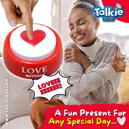 Vista 2 de Talkie Toys Products Botón de amor - Botón parlante reproduce 10 refranes de amor
